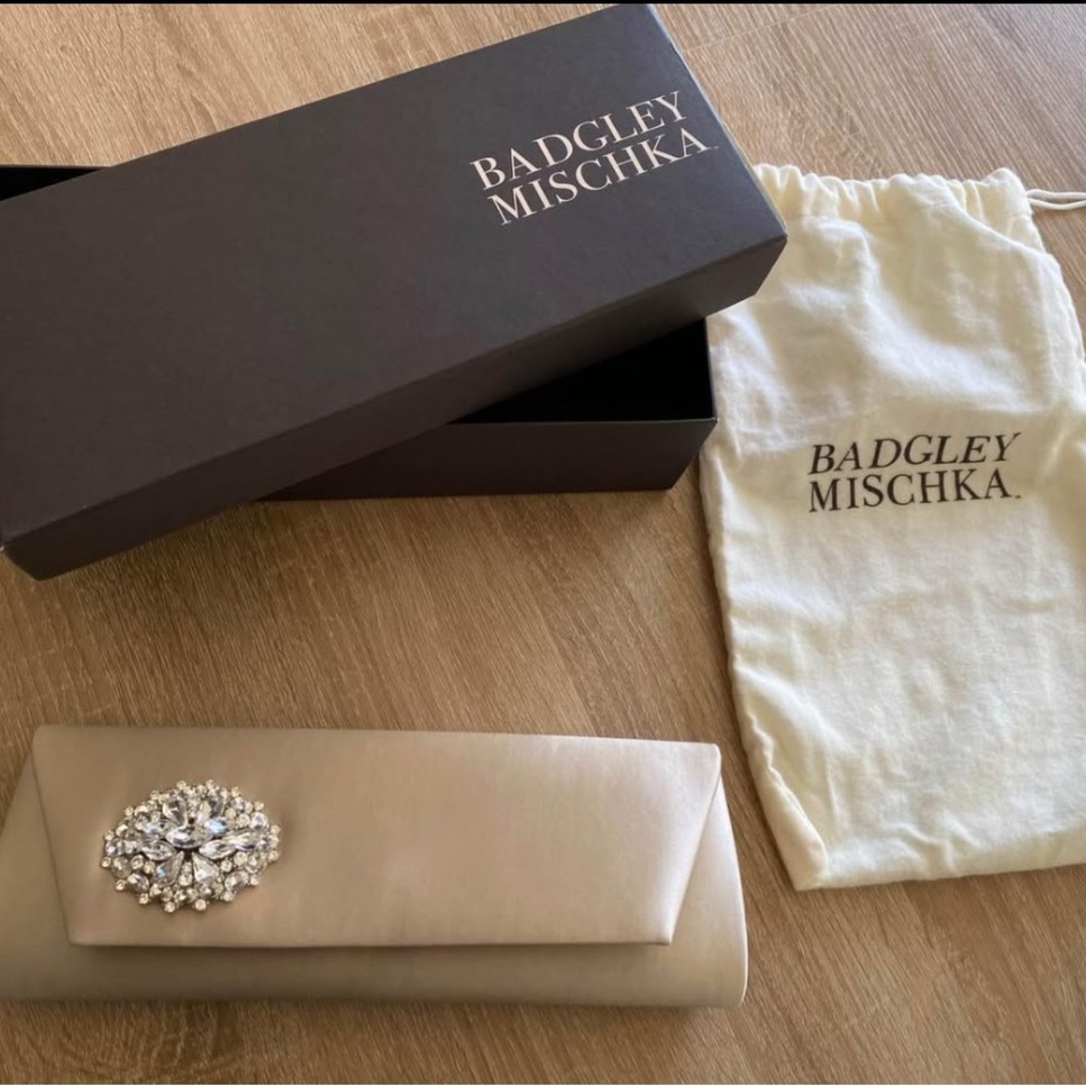 Badgley Mischka Tan Clutch Bag